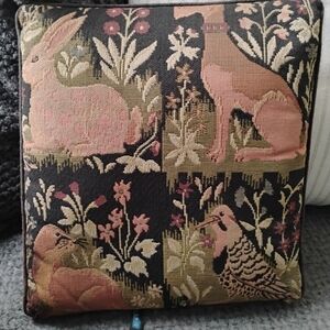 VTG/ Woodland Animals Tapestry Accent Pillow 12" / R Allen